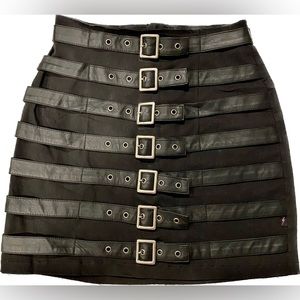 Rare Tripp NYC Dang Goodman Buckle Mini Skirt Size S